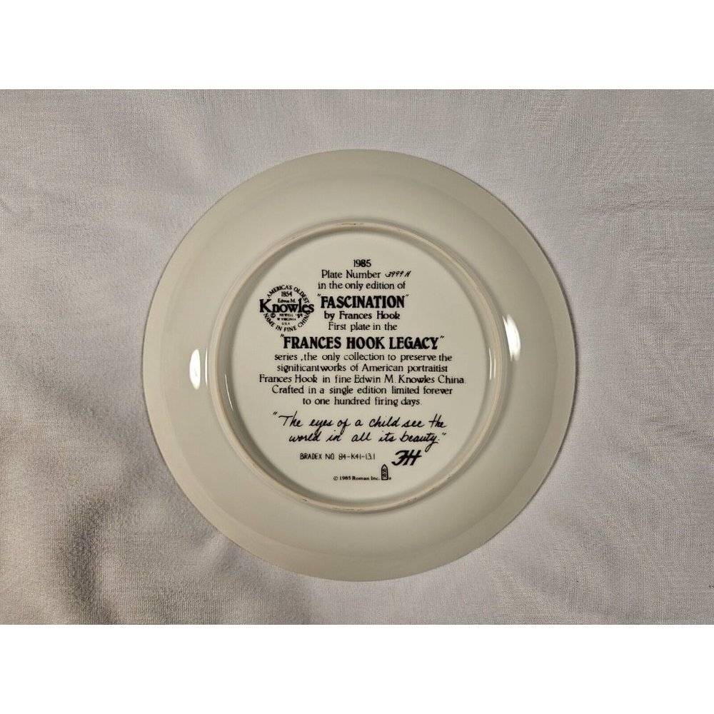 Fascination Plate 1 Frances Hook Legacy Series Collectors Plate -NIB- (SH4U) - Picture 3 of 10
